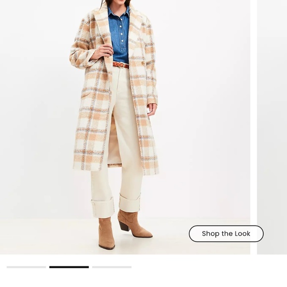 Loft Modern Boucle plaid Coat - L Petite -New with Tags Never been Worn - Picture 5 of 6